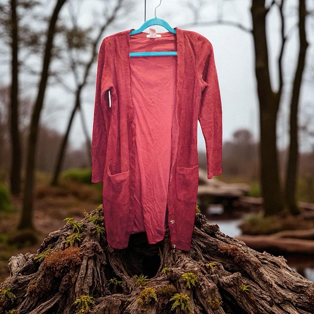 Prairie Underground Burgundy Cardigan with 2front pockets XS